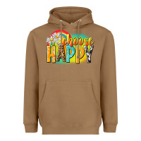 Toasted Coconut Choose happy Heavyweight Hoodie - NancyCooperArtShop