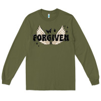 Army Green forgiven christian angel wings Long Sleeve Tee - MaliasSmallBusiness