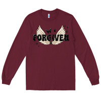 Burgundy forgiven christian angel wings Long Sleeve Tee - MaliasSmallBusiness