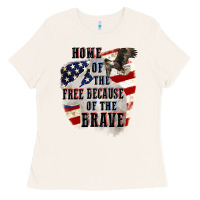Bone Home of the free because of the brave 4th of july Ladies Tee - CowGirlArtShop