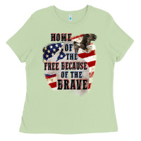 Matcha Home of the free because of the brave 4th of july Ladies Tee - CowGirlArtShop