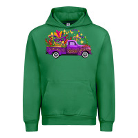 Emerald Mardi Gras Leopard Truck Urban Hoodie - FaDigitalArtStudio