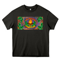 Asphalt life is better around the campfire license plate Heavy Core Tee - BarkalooDesign