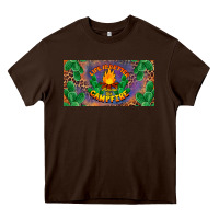Chocolate Brown life is better around the campfire license plate Heavy Core Tee - BarkalooDesign