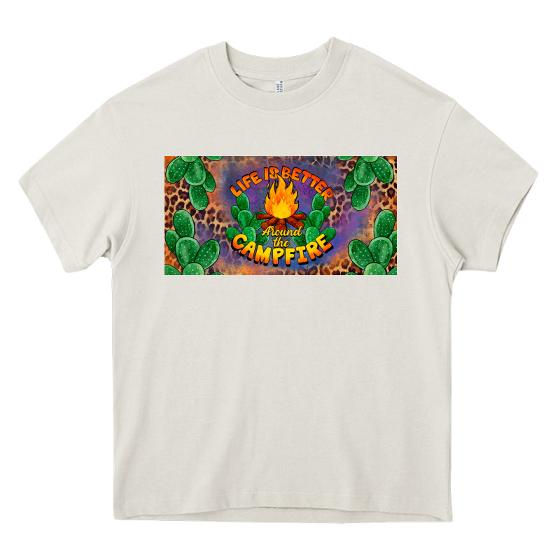 Life Is Better Around The Campfire License Plate Heavy Core Tee by BarkalooDesign | Teevron