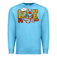 Ocean Blue Thanksgiving love Nurse Premium Sweatshirt - NancyCooperArtShop