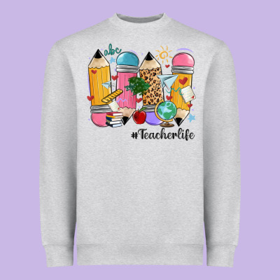 Teacher Life Pencils Heavyweight Sweatshirt Designed By Maliassmallbusiness