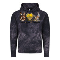 Cloud Black Peace Love Kangaroo Vintage Hoodie - LillyAllenDesigns