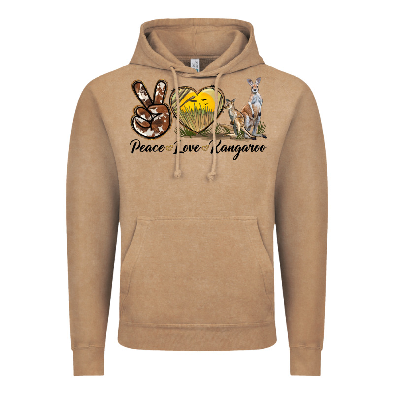 Peace Love Kangaroo Vintage Hoodie by LillyAllenDesigns | Teevron
