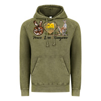 Vintage Olive Peace Love Kangaroo Vintage Hoodie - LillyAllenDesigns