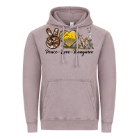 Vintage Zinc Peace Love Kangaroo Vintage Hoodie - LillyAllenDesigns