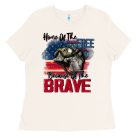 Bone Home of the free because of the brave 4th of july Ladies Tee - CowGirlArtShop