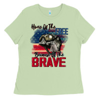 Matcha Home of the free because of the brave 4th of july Ladies Tee - CowGirlArtShop