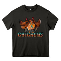 Asphalt crazychickens Heavy Core Tee - CowhideDigitalArt