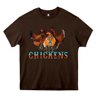 Chocolate Brown crazychickens Heavy Core Tee - CowhideDigitalArt