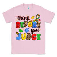 Bubblegum Pink think before you judge Classic Tee - JahusDesignShop