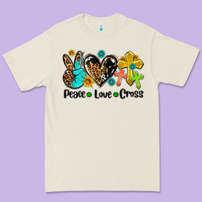 Peace Love Cross Premium Tee Designed By Adodesignshop
