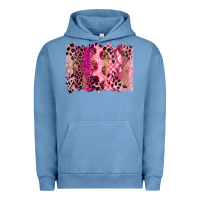 Pigment Pebble Blue breast cancer brushstroke Urban Hoodie - FaDigitalArtStudio