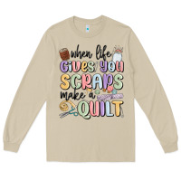 Mushroom when life gives you scraps make a quilt Long Sleeve Tee - MaliasSmallBusiness