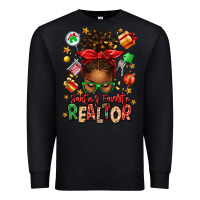 Black santas favorite realtor messy bun Premium Sweatshirt - texasbilliewilder