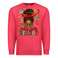 Cardinal santas favorite realtor messy bun Premium Sweatshirt - texasbilliewilder