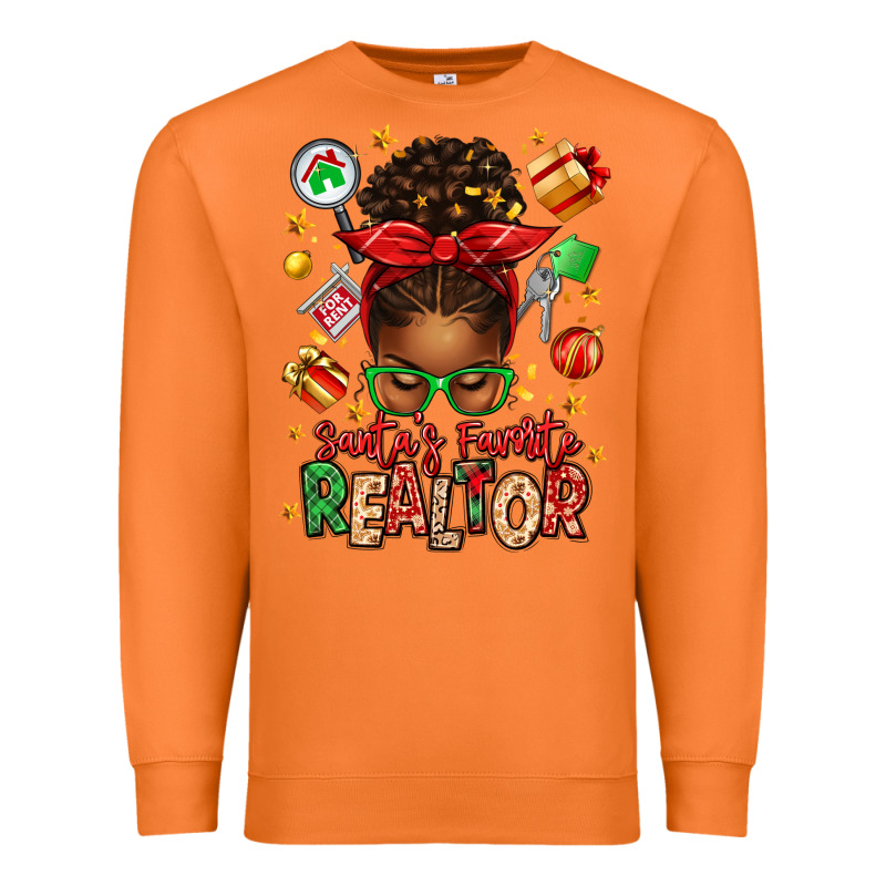 Santas Favorite Realtor Messy Bun Premium Sweatshirt by texasbilliewilder | Teevron