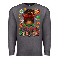 Charcoal Heather santas favorite realtor messy bun Premium Sweatshirt - texasbilliewilder