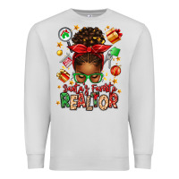Dove Grey santas favorite realtor messy bun Premium Sweatshirt - texasbilliewilder