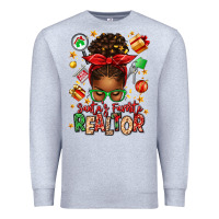 Heather Grey santas favorite realtor messy bun Premium Sweatshirt - texasbilliewilder