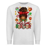 Oatmeal Heather santas favorite realtor messy bun Premium Sweatshirt - texasbilliewilder