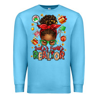 Ocean Blue santas favorite realtor messy bun Premium Sweatshirt - texasbilliewilder