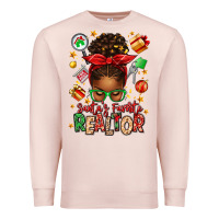 Pale Pink santas favorite realtor messy bun Premium Sweatshirt - texasbilliewilder