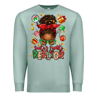Seafoam santas favorite realtor messy bun Premium Sweatshirt - texasbilliewilder