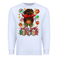White santas favorite realtor messy bun Premium Sweatshirt - texasbilliewilder