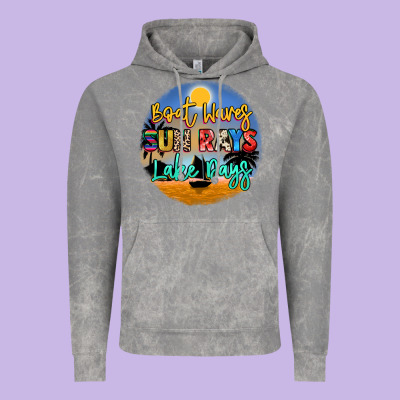 Boat Waves Sun Rays Lake Days Vintage Hoodie Designed By Nancycooperartshop
