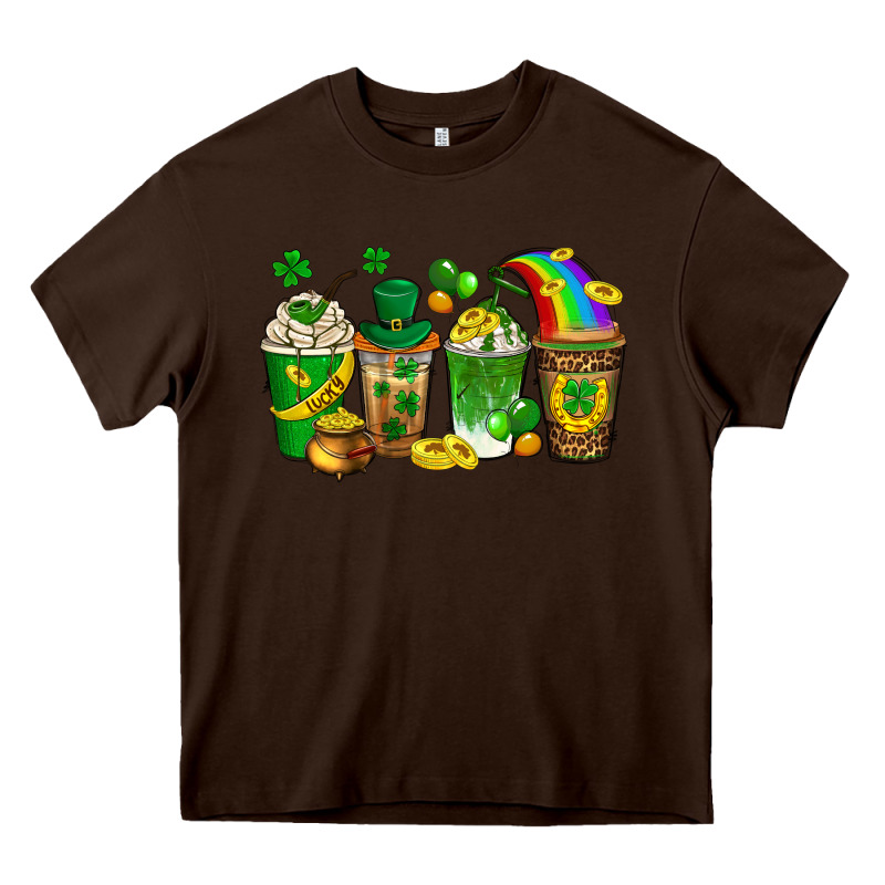 St. Patricks Day Coffee Drinks Heavy Core Tee by Neo Western | Teevron