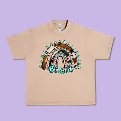 Blessed Rainbow Cowhide Aztec Urban Heavy Tee Designed By Jasminsmagicworld