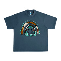 Midnight Navy blessed rainbow cowhide aztec Urban Heavy Tee - Jasminsmagicworld