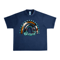 Navy blessed rainbow cowhide aztec Urban Heavy Tee - Jasminsmagicworld
