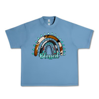 Pebble Blue blessed rainbow cowhide aztec Urban Heavy Tee - Jasminsmagicworld