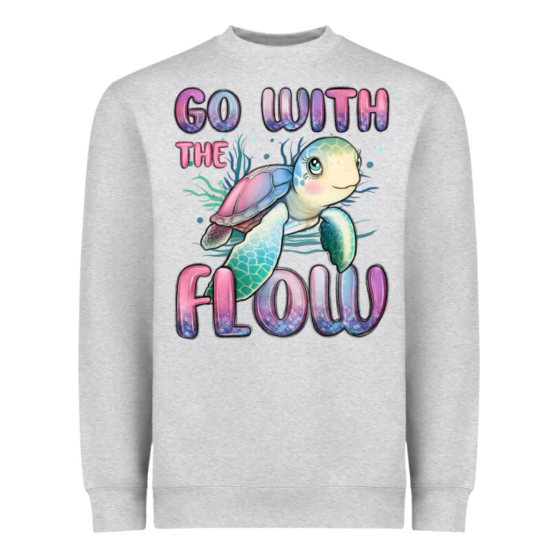 Go With Flow Turtle Heavyweight Sweatshirt by MaliasSmallBusiness | Teevron