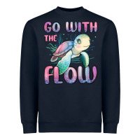 Navy go with flow turtle Heavyweight Sweatshirt - MaliasSmallBusiness