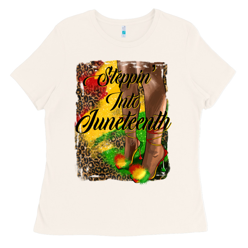 Steppin'  Into Juneteenth Ladies Tee by HRA Design Shop | Teevron