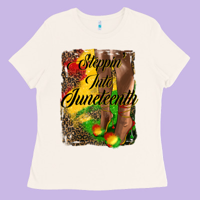 Steppin'  Into Juneteenth Ladies Tee Designed By Hra Design Shop