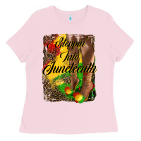 Bubblegum Pink steppin'  into juneteenth Ladies Tee - HRA Design Shop