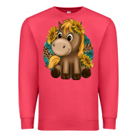 Cardinal cute baby horse amd sunflowers Premium Sweatshirt - texasbilliewilder
