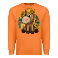Carrot cute baby horse amd sunflowers Premium Sweatshirt - texasbilliewilder
