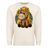 Sandshell cute baby horse amd sunflowers Premium Sweatshirt - texasbilliewilder