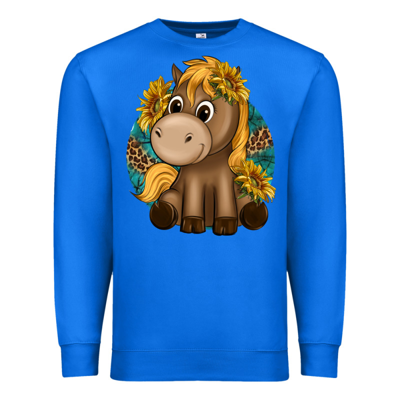 Cute Baby Horse Amd Sunflowers Premium Sweatshirt by texasbilliewilder | Teevron