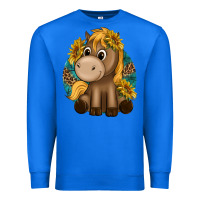 True Royal cute baby horse amd sunflowers Premium Sweatshirt - texasbilliewilder